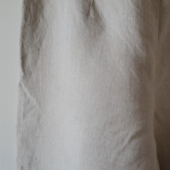 TALBOTS IRISH LINEN PANTS STRAIGHT LEG HIGH RISE SIZE 6 TAN NATURAL NEUTRAL - Picture 7 of 11